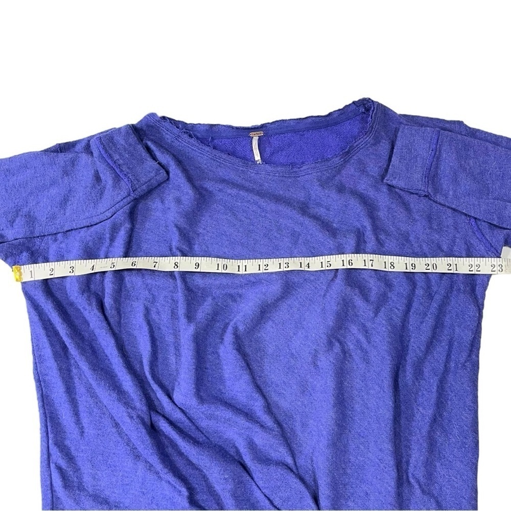 NWT Free People Distressed Draped Blue Violet Pullover Sweater sz XS - Picture 9 of 11